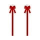 thumbnail image 2 of Decoración colgante de lazo de terciopelo de Navidad | 2pc Cinta de Exhibición de Fotos con Cinta Roja Flocada | Adorno de ventana grande de vacaciones de 12x80cm | Decoración del hogar multifunción, 2 of 8