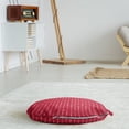 thumbnail image 3 of Abstract Round Floor Cushion with Handle, Contemporary Design of Horizontally Arranged Monotone Straight Drops, Decorative Pillow for Living Room & Dorms, 18" Round, Dark Pink and White, by Ambesonne, 3 of 4