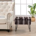 thumbnail image 5 of Home Soft Things Tip Printing Light Faux-fur Ottoman - Arusha Light Brown - 19" x 13" x 17", 5 of 13