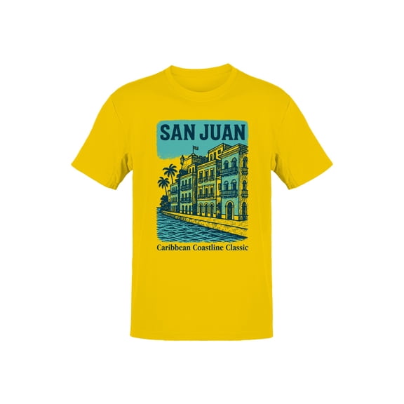 San Juan Caribbean Coastline Art Men's T-shirt