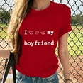 thumbnail image 2 of Valentines Days Cute Tops for Women Love Heart Print T-Shirt Crewneck Short Sleeve Basic Tee Shirts, 2 of 7