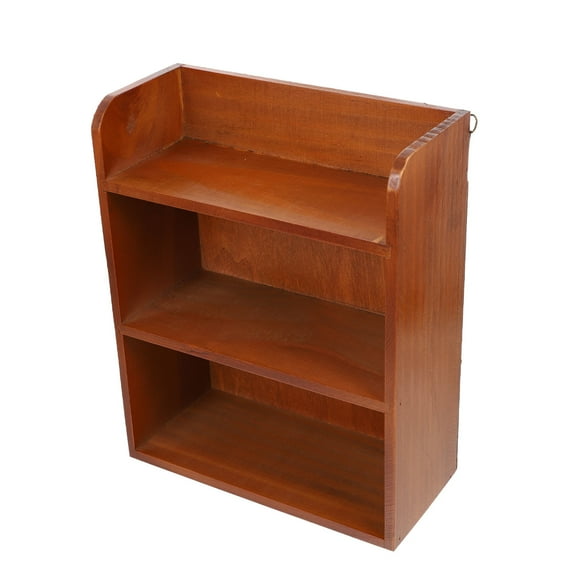 OHOIOLLA Desktop Bookshelf Hutch Light Brown 1Pc 11.8X9.4X4.3In