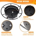 thumbnail image 4 of 2-in-1 Outdoor Fire Pit, 31" Round Metal Fire Pit, Stove Wood Burning Fire Pit with 17.7 Inch Adjustable Height Cooking Grill Grate & Poker, Ideal for Backyard Patio Beach Picnic Bonfire, 4 of 9