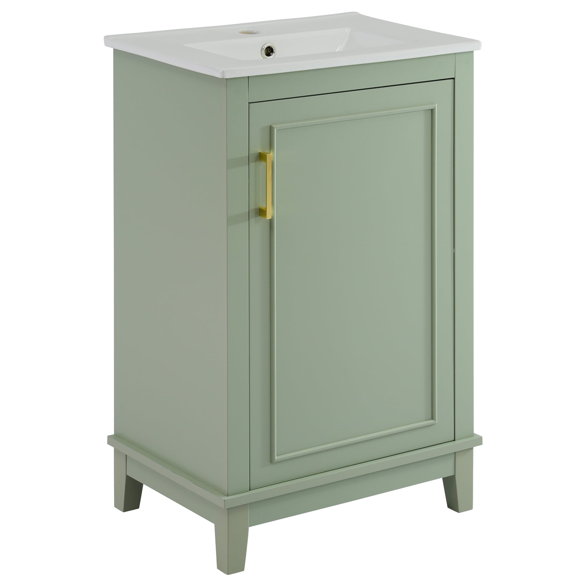 MAYEERTY 20" Modern Small Bathroom Vanity Cabinet - With Ceramic Basin, Efficient for Small Bathrooms