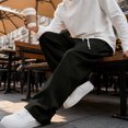 thumbnail image 6 of Dwellite Wide Leg Baggy Sweatpants Men Elastic Waist Casual Lounge Pants Drawstring Joggers Pants with Pockets Black 2XL, 6 of 8