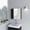 Black, variant on DUOSONG Malibu Freestanding Linen Cabinet, 2-Doors, Open Shelves -White White Particle Board Bath & Faucets Bathroom Storage