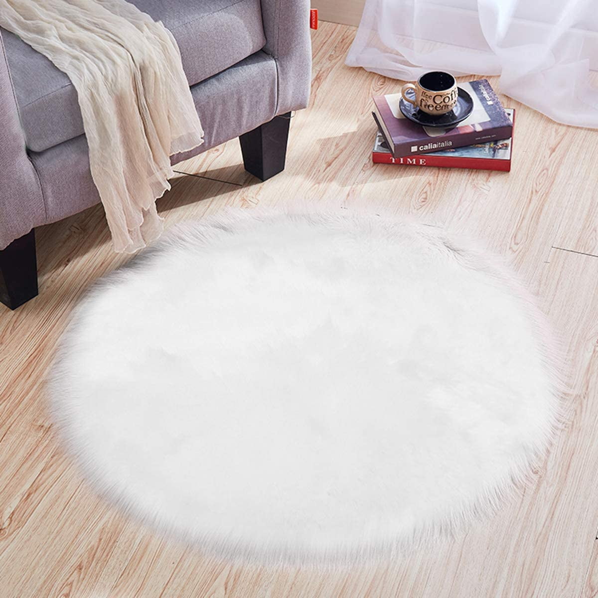 Owlike Soft Faux Fur Fluffy Rug Chair Cover Cushion Sofa Pad for Living
