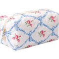 thumbnail image 1 of wonima02 Pencil Case Floral Cute Pencil Case Student Pen Pouch Makeup Pouch Cute Flower Office College Cosmetic Makeup Bag Organizer Large (Blue bow), 1 of 1
