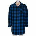 thumbnail image 5 of Plaid Shirt Jackets For Women Lapel Button Down Long Cardigan Casual Stylish Loose Outwear With Flat Pockets (XL, Blue), 5 of 9