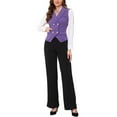 thumbnail image 3 of INSPIRE CHIC Women's Suit Vest Double Breasted Business Lapel Dressy Waistcoat Vest L Purple, 3 of 7