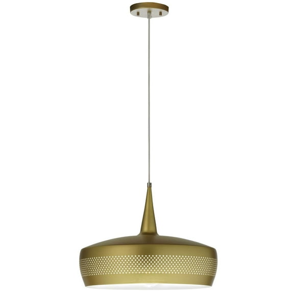 Dainolite 1 Light Incandescent Pendant, Painted Aged Brass