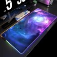 thumbnail image 3 of Alfombrilla de ratón RGB para videojuegos, cielo estrellado, alfombrillas para ratón espacial, alfombrillas para jugador LED grandes, almohadillas para teclado XXL, alfombrilla luminosa para escritori, 3 of 5