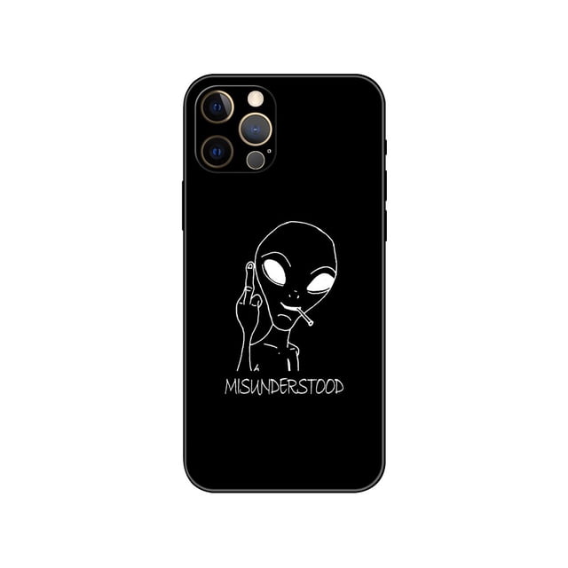 Funda de tpu negra para iphone 5 5s se 2020 6 6s 7 8 plus x 10 XR XS 11 12 13 mini pro MAX, cubierta trasera de dibujos animados, dedo medio Fivean unisex
