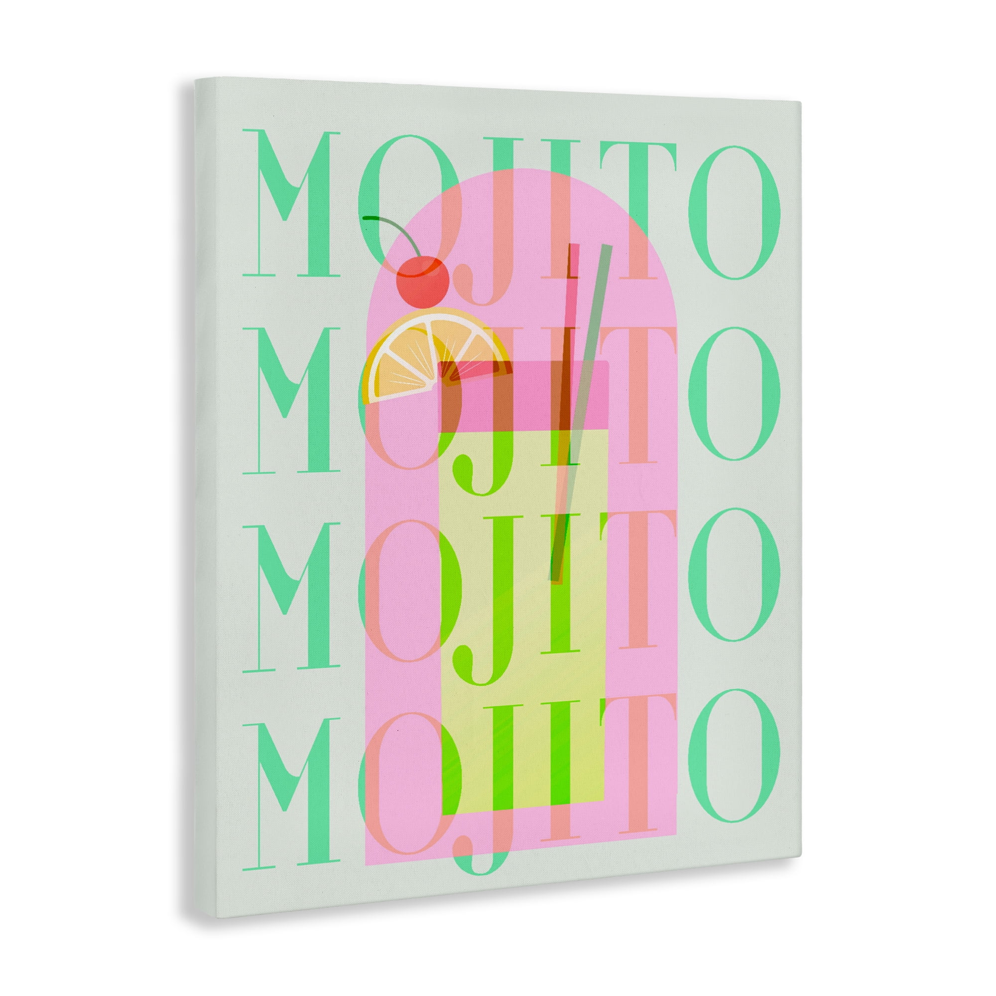 Retro Pastel Mojito Canvas Wall Art, design by Lil' Rue