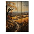 thumbnail image 3 of Designart "Countryside Harvest Gold Collage I" Landscape & Nature Print on Natural Pine Wood, 3 of 5