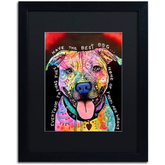 Trademark Fine Art "Best Dog" Canvas Art by Dean Russo, Black Matte, Black Frame