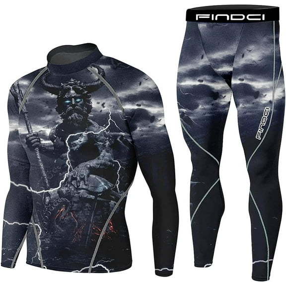 Men's Running Fitness Cooling Sportswear Camo Compression Long Sleeved Shirt   Pants Sets