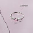 thumbnail image 4 of Bagues en Argent Sterling 925 Taille 5 Rose Brillant et Zircon Cubique Rond Transparent, 4 of 6