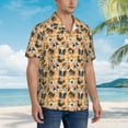 thumbnail image 3 of Pofeuu Cute Dogs Head Print Hawaiian Shirt for Men Sleeves Casual Button Down Summer Beach Dress Shirts T-Shirts,Small, 3 of 7