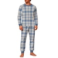 thumbnail image 2 of Pijama navideño para hombre, blusa y pantalones con estampado navideño a cuadros., 2 of 5