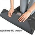 thumbnail image 3 of Dark Grey Mystical Pattern Hot Yoga Mat Towel Non Slip for Hot Yoga - Quick-Drying Yoga Mat Cover with 4 Corner Pockets with Travel Bag - Hot Yoga Towel Non Slip 74"x26", 3 of 6