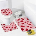 thumbnail image 2 of GZHJMY Bathroom Mat set of 3， Valentine's Seamless Pattern with Lips 3 Pieces Bath Mats Set for Bathroom, Vintage Style Non-Slip Washable Cover Floor Rug Decorations for Kitchen Bathroom Bedroom, 2 of 6