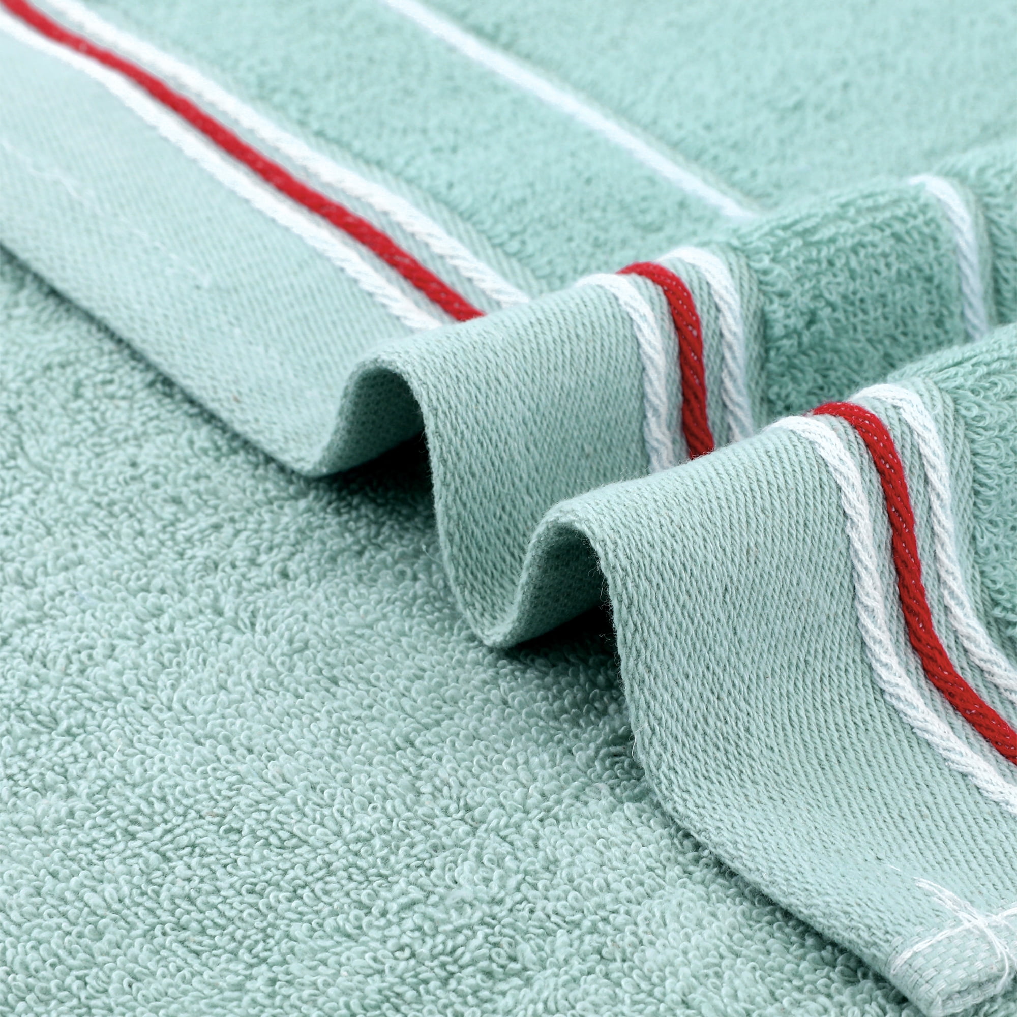 Unique Bargains Cotton Hand Towels Solid Soft Absorbent Towels Light Blue 4-Piece