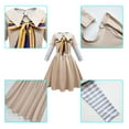 thumbnail image 5 of Girls M3gan Costume Uniform Dress Halloween Outfits with Bow and Gold Wigs, Size for 4-12 year, 5 of 7
