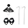 thumbnail image 2 of Tarp Pole Tip Caps 90 Degree Adjusting Pole Connector Holder Shelter Tarpaulin Ripping Joint 6mm Rod Ball Strap Hook Accessories Black, 2 of 10
