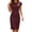 Brick Red, variant on Women’s Solid Round Neck Cap Sleeve Knit Midi Dress, Side Twist Ruched Slimming Bodycon Dress, Breathable Elegant Daywear for Work Casual Social Gatherings Navy M