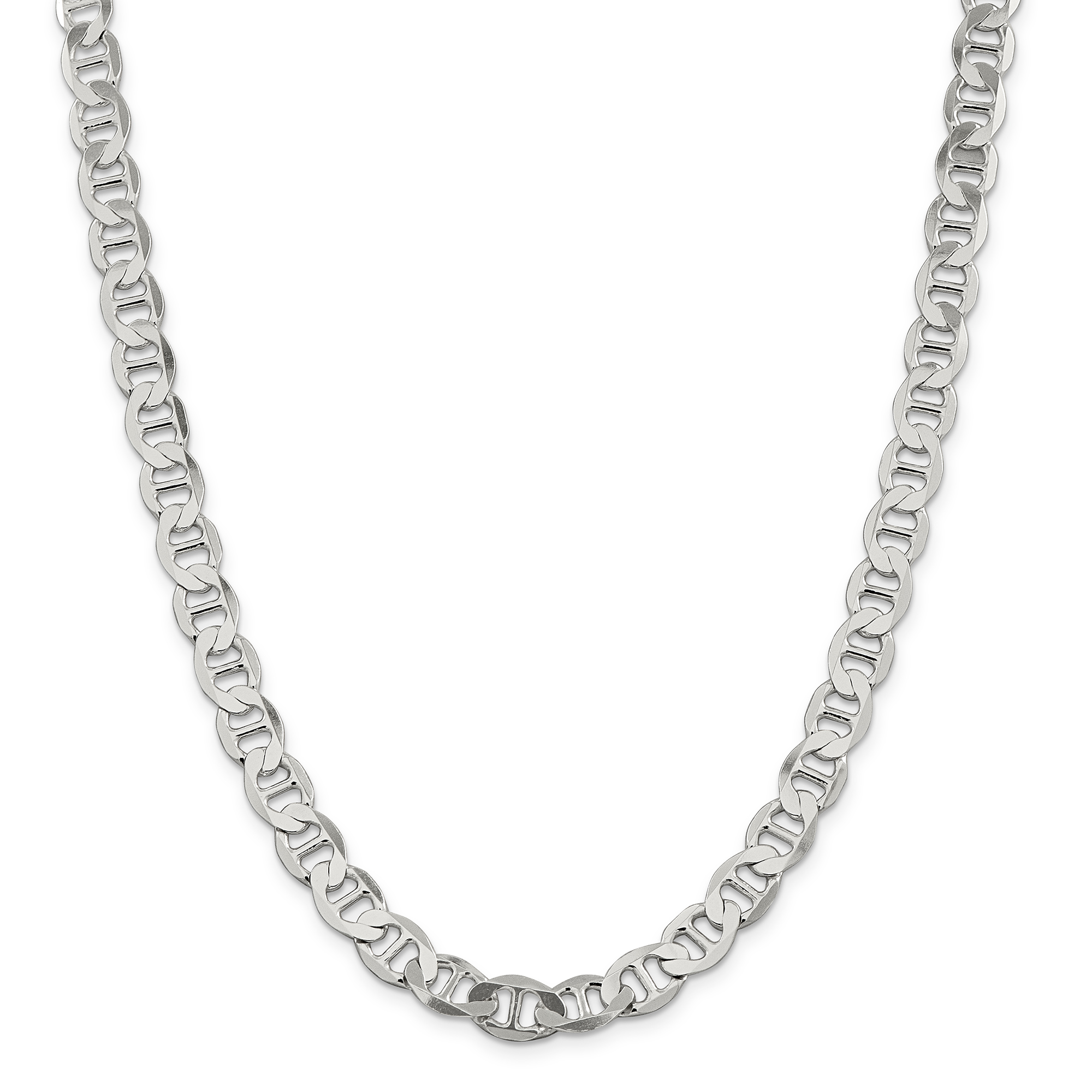 IceCarats 925 Sterling Silver 8.9mm Flat Link Anchor Chain Necklace