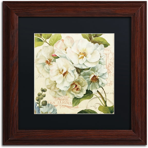 Trademark Fine Art "Les Jardin III" Canvas Art by Lisa Audit, Black Matte, Wood Frame