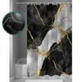 thumbnail image 4 of Abstract Art Shower Curtain, 72" x 72", Gold Black Water Ripple Gradient Marbling Waterproof Bathroom Curtain Washable Shower Curtain Set with 12 Hooks, 4 of 6