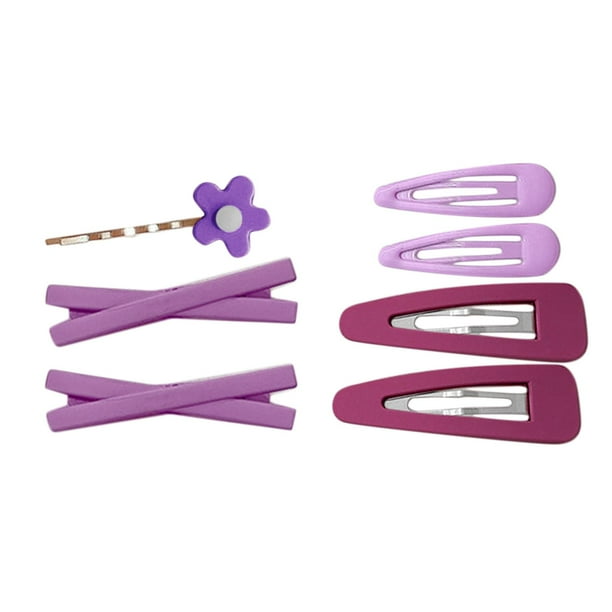 7 pinzas para el pelo para niñas, horquillas, joyas para el pelo, regalo de moda, pasadores de resina para el pelo. Violeta