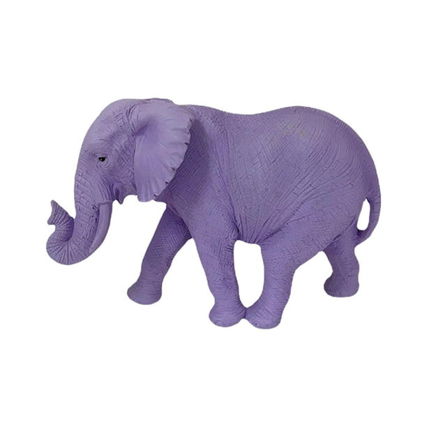Estatua de elefante decorativa, figura de elefante, artesanía de resina decorativa, adorno de elefante Violeta
