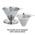 thumbnail image 3 of Hand Dripping Coffee Maker Stainless Steel Filter Cup Professional Pouring Over Coffee Cup Suitable for Office or Travel, 3 of 7