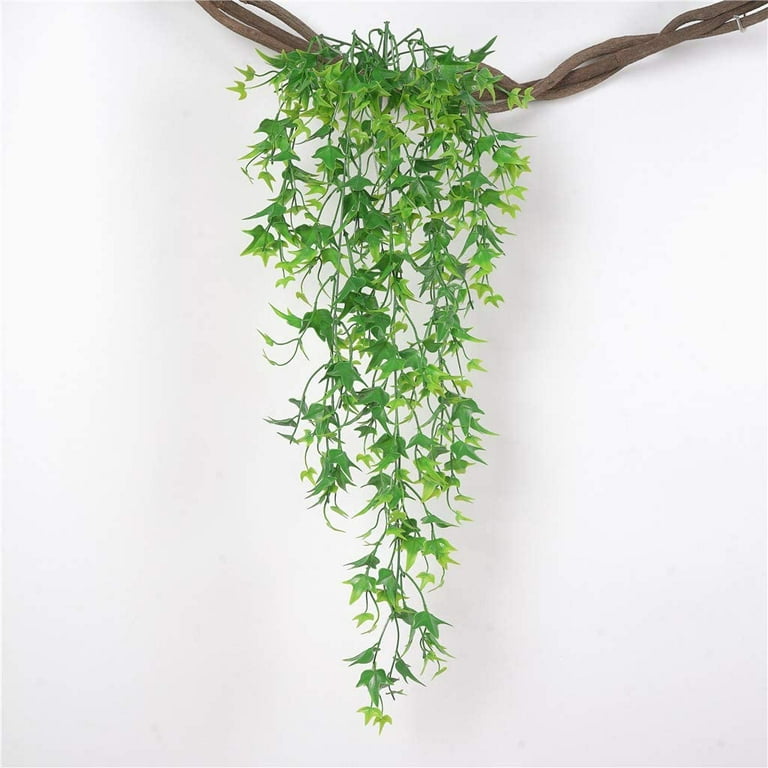 Sinhoon Fake Hanging Plants Artificial Vine, Plastic Ivy Greenery Christmas  Garland Faux Vines Grass Flowers Leaves Home Garden Outdoor Indoor Party  Wedding DIY Wall Decor Decoration - Green 4 Bundles 