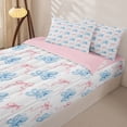 thumbnail image 3 of jejeloiu Watercolor Octopus Bow Zipper Twin Comforter Sets with Fitted Sheet and 2 Pillowcases For Girls,Coquette Coastal Accent Zipper Bedding Set,Light Blue,Pink Reversible,4 Pieces, 3 of 7