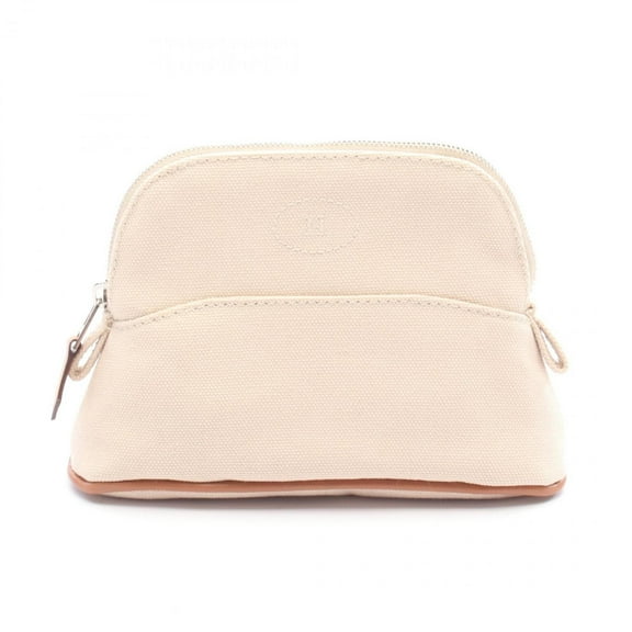 Pre-Owned Hermes Hermès Bolide Pouch 15 Mini Bag Canvas Leather Women's Ivory Brown (Good)