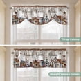 thumbnail image 4 of Farmhouse Tie Up Valance Curtains for Windows, Kitchen Curtains Window Shades, Retro Country Star Berry Vintage Wood Grain Light Filtering Roman Curtain Valances for Bedroom/Bathroom/Cafe 54"x18", 4 of 9