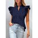 thumbnail image 3 of Camisa PRETTYGARDEN 2025 con Mangas Cortas con Volantes Azul Marino M, 3 of 6