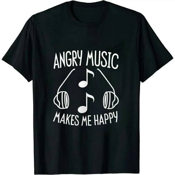 Angry Music Makes Me Happy Funny Metal Music Metalhead T-Shirt