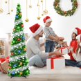 thumbnail image 4 of Árbol de Navidad Pinkswan de 1,5 m con luces, oropel verde y plateado, 4 of 8