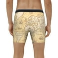 thumbnail image 4 of Cauagu World Map Print Men's Boxer Briefs, Funny & Cute Underwear Elastic Waistband Briefs Ideal Gift for Men,1-Pack, 4 of 7