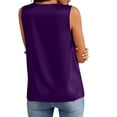 thumbnail image 4 of Dwellite Women's Silk Stain V Neck Tank Tops Sleeveless Solid Color Blouses Spring Business Work Shirts Purple L, 4 of 9