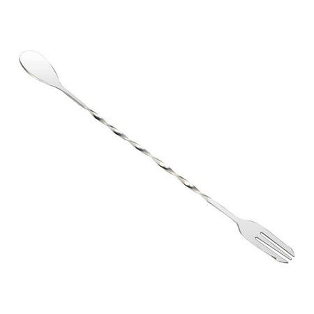 Amacok Stainless Steel Bar Double-Headed Cocktail Twisted Mixing Stirring Spoon Fork