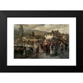 thumbnail image 2 of Alois Schönn 24x16 Black Modern Framed Museum Art Print Titled - At the Latin Bridge in Sarajevo Market Scene in the Herzegovina (1883), 2 of 5