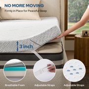 BEDLORE Twin Memory Foam Mattress Topper, 3 Inches Mattress Pad with Removable Washable Cover for Back Pain Relief