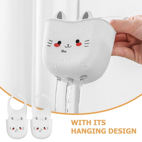 Tineasur Silicone Cat-Shaped Kitchen Sink Sponge Holder with Drain Basket for Organized and Efficient Home Storage