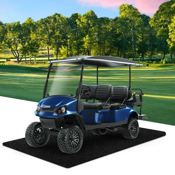Golf Cart Parking Mat 9.18 ft. x 4.92 ft Oil Absorbent Universal Garage Floor Mat for EZGO, Club Car, Yamaha, ICON, Advanced EV, ATV - Slide-Resistant, Petroleum Pollution Protection